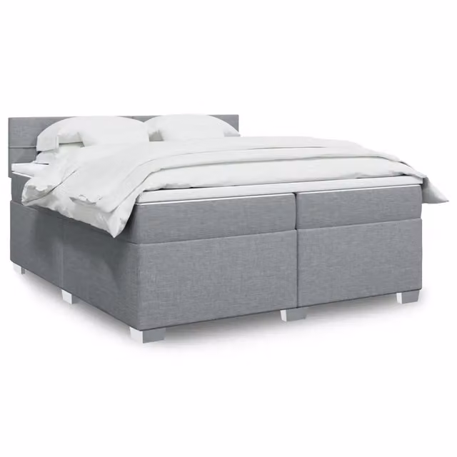 Letto Ibrido con Giroletto a Molle e Materasso vidaXL, Grigio e Bianco, L/P: 200 x 200 cm