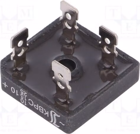 1x Raddrizzatore a ponte monofase Urmax: 1 kV, corrente: 10/15/25 A, montaggio su circuito stampato, modello KBPC10/15/2510FP E