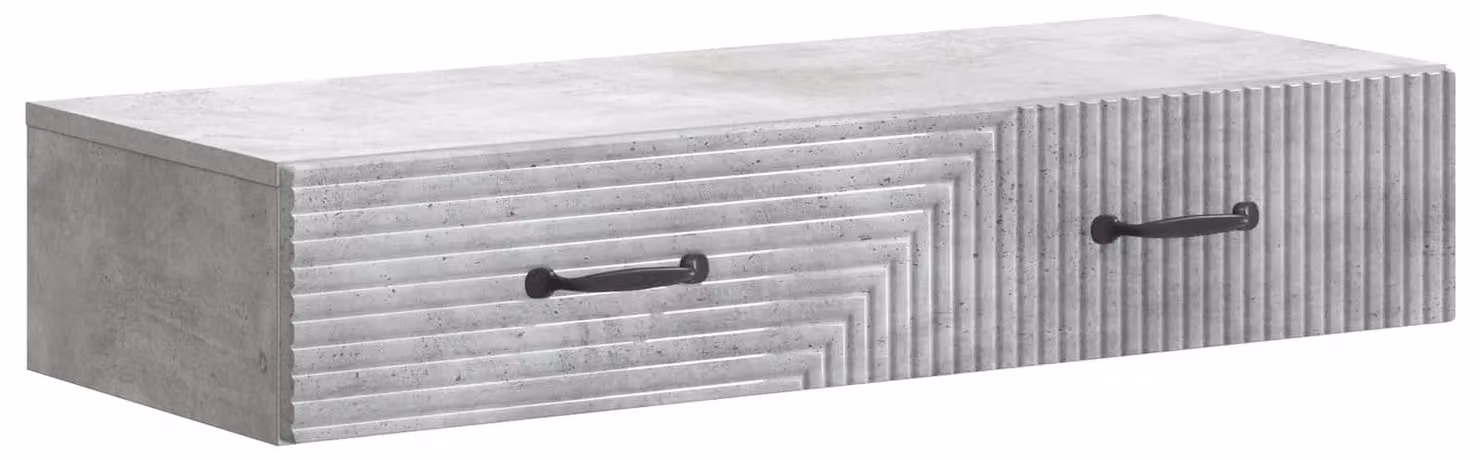 Tavolino da Parete Laterale Grigio Cemento 87,5 x 34,5 x 17 cm