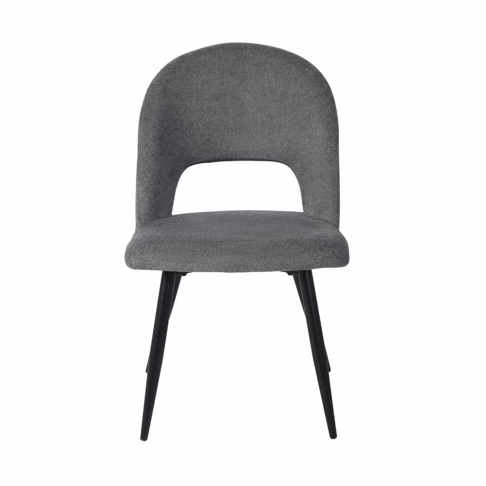 Set di 2 sedie Lunetta Veriaffari in tessuto grigio con gambe in metallo nero – 2