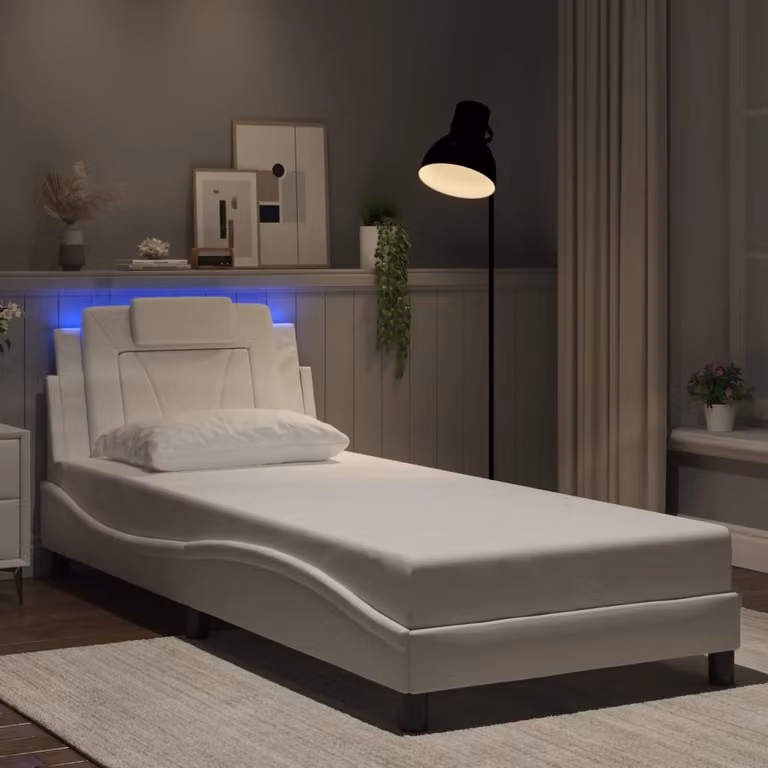 vidaXL Giroletto Viana Bianco con LED e porta USB, L/P/H: 90 x 200 cm