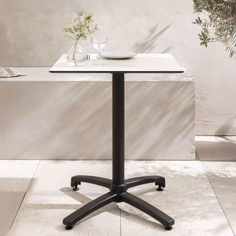 Tavolo da giardino reclinabile 70 cm in laminato cemento grigio chiaro - Oviala Opéra
