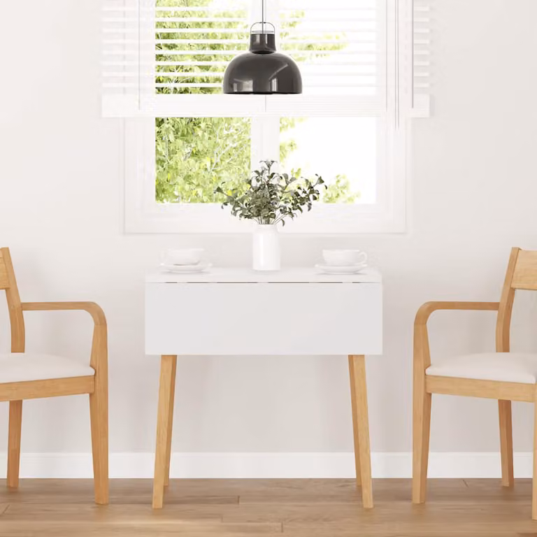 vidaXL Tavolo da Pranzo Moderno in Legno Massello di Hevea, Rettangolare, Marrone e Bianco