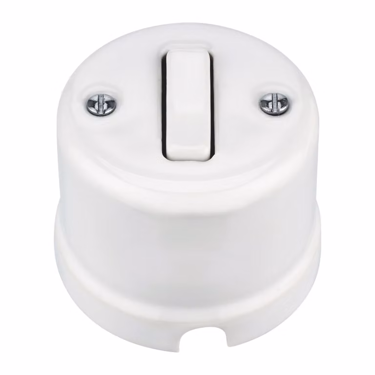Pulsante retro in porcellana da esterno I QR1 bianco
