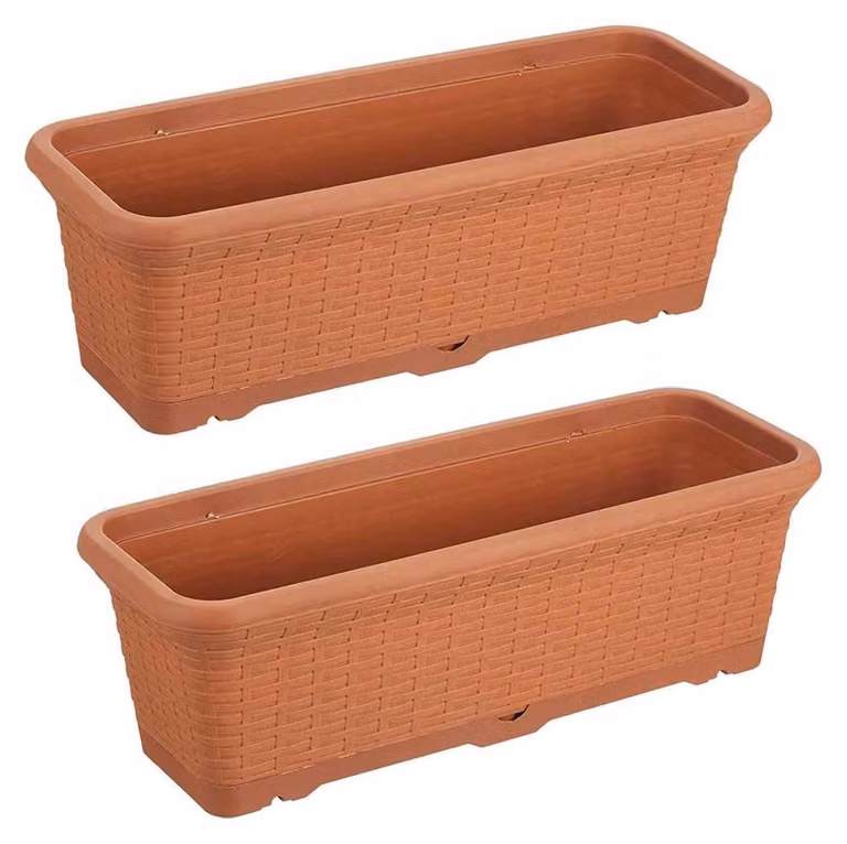 Set di 2 vasi in terracotta con fori di drenaggio