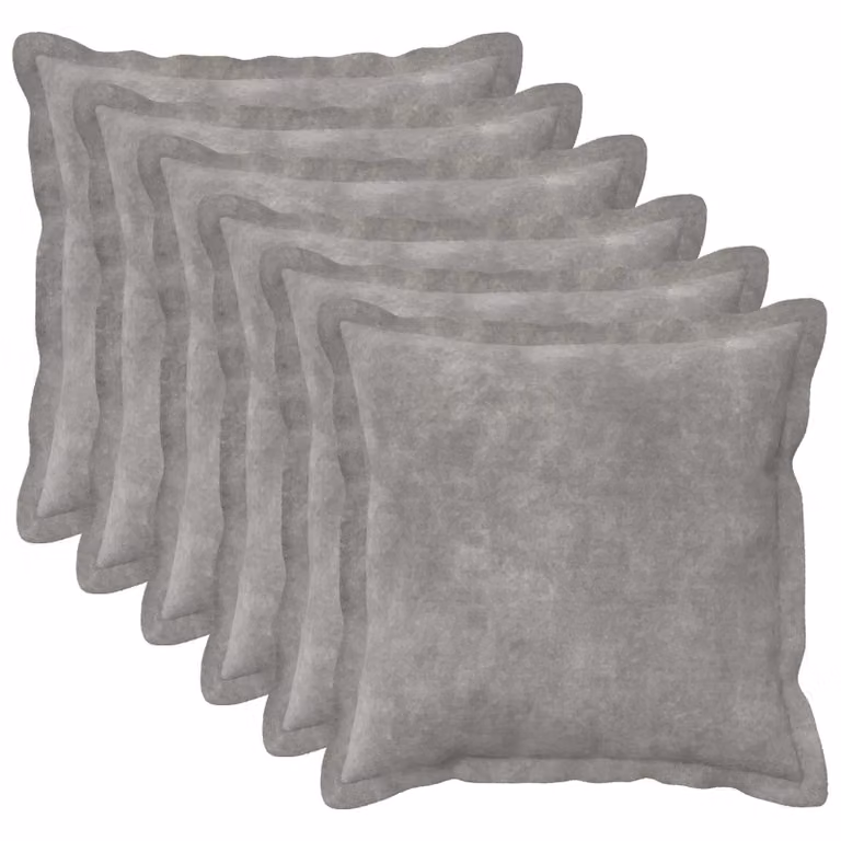 Set di 6 federe vidaXL HOUTEN in microfibra grigio chiaro, L 40 x P 40 cm