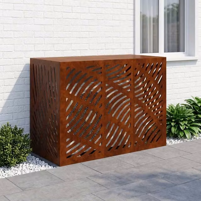 Copertura per condizionatore d'aria vidaXL in acciaio color ruggine L/P/H: 110 x 50 x 80 cm – 1