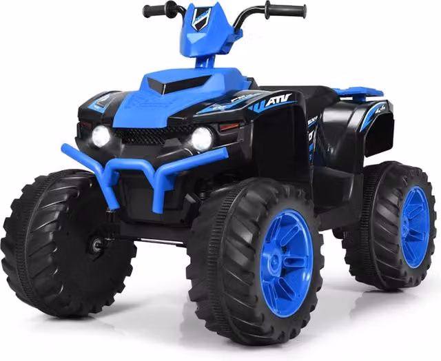 Quad elettrico per bambini con musica e luci, colore blu, L: 104 cm, P: 67 cm, H: 74 cm