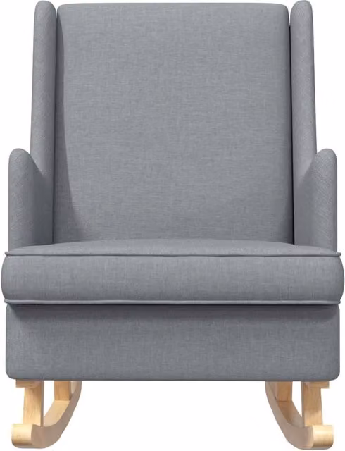 Sedia a dondolo moderna in tessuto grigio chiaro con braccioli DESIGN IN L/P/H: 62 x 80 x 85 cm