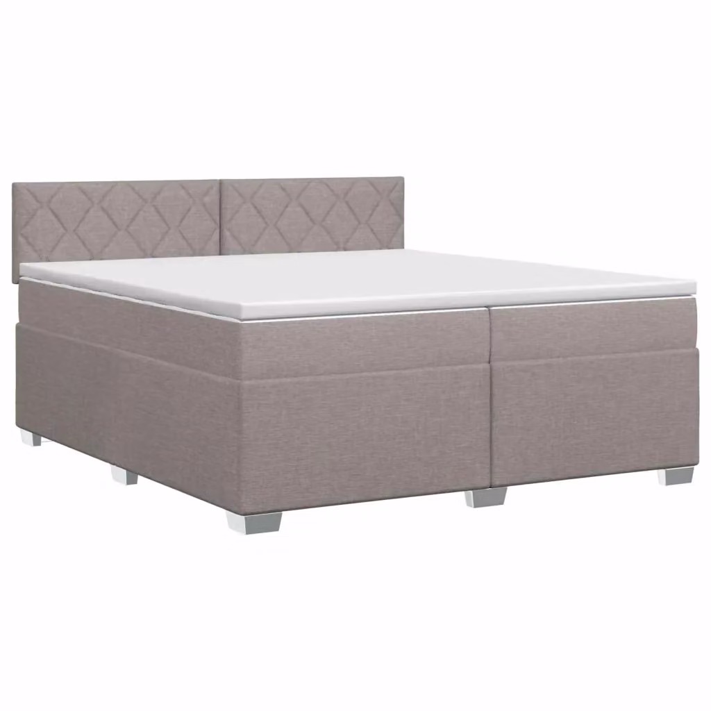 Letto box spring con materasso ibrido vidaXL in tessuto Tortora L/P: 200 x 200 cm – 2