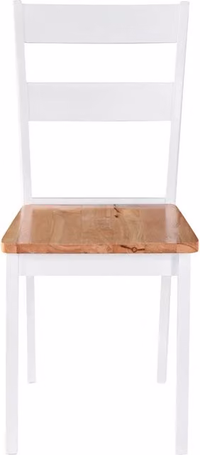 Set di 2 sedie da pranzo e cucina in legno di Hevea laccato bianco