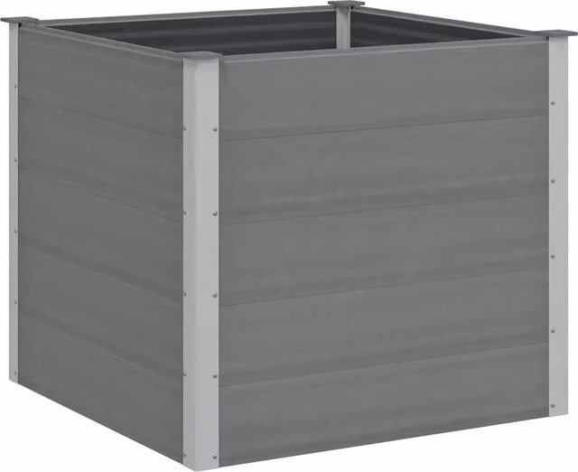 Fioriere | Cassetta per fiori | Letto Rialzato da Giardino in WPC 100x100x91 cm Grigio