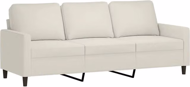 Divano | Divano da soggiorno | Sofa a 3 Posti Crema 180 cm in Velluto