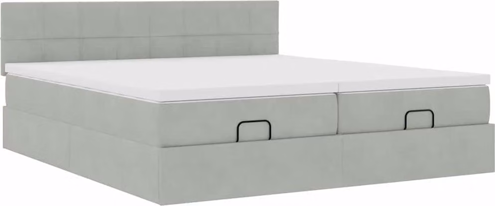Struttura Letto Pouf con Materassi 180x200 cm Velluto