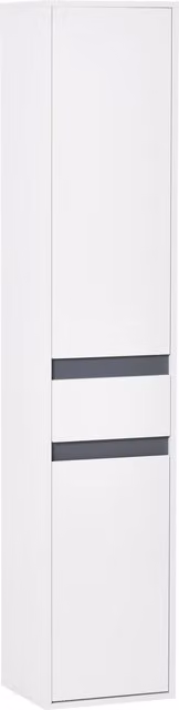 Mobiletto Bagno Salvaspazio HOMCOM Bianco con 2 Armadietti e Cassetto, Colonna in Legno con Ripiani Regolabili, L/P/H: 35 x 31 x 172 cm