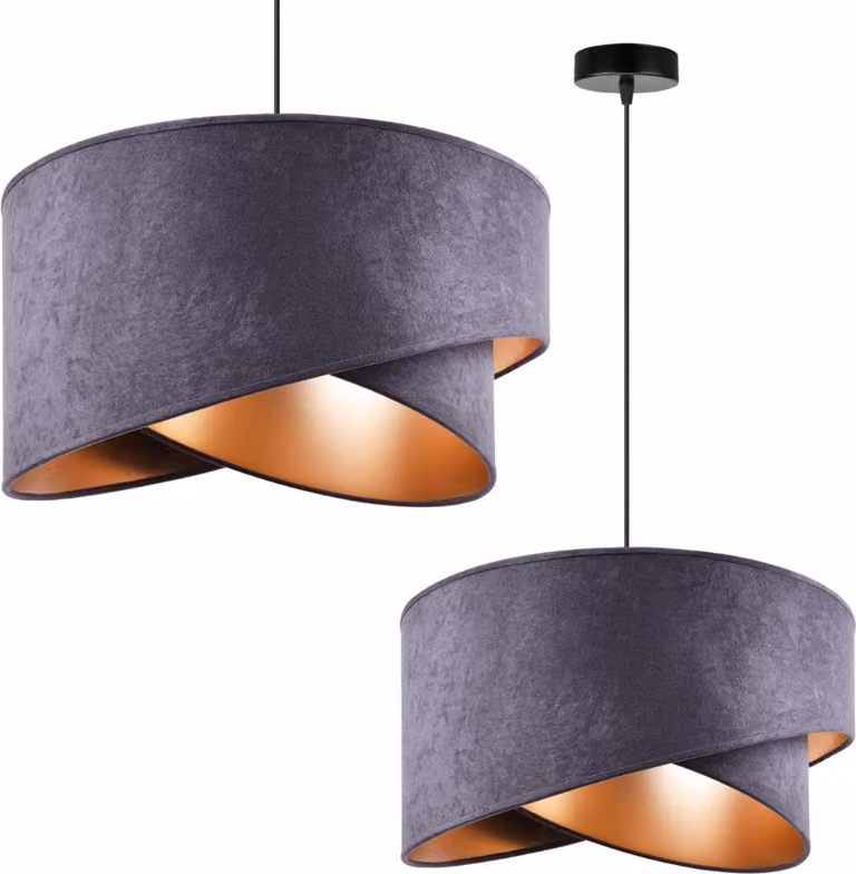 Lampada a sospensione glamour con paralume - Elegante lampadario a soffitto per interni di stile