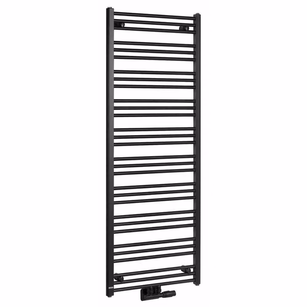 Radiatore da bagno ALBRECHT 600x1570 mm, attacco centrale, 700W, nero opaco