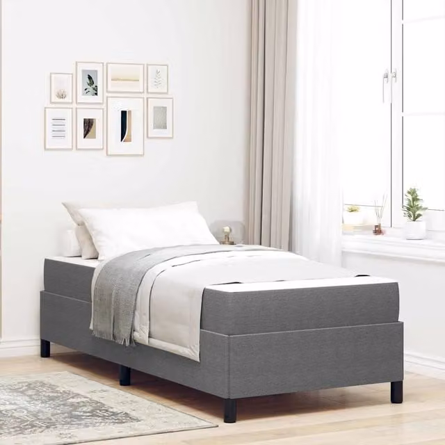 Struttura del letto-Giroletto Grigio chiaro 100 x 200 cm Tessuto 128992