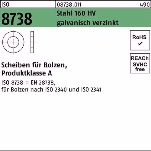 Dischi Reyher ISO 8738 acciaio 70 galv. vz 087380110700000 (5 pezzi)