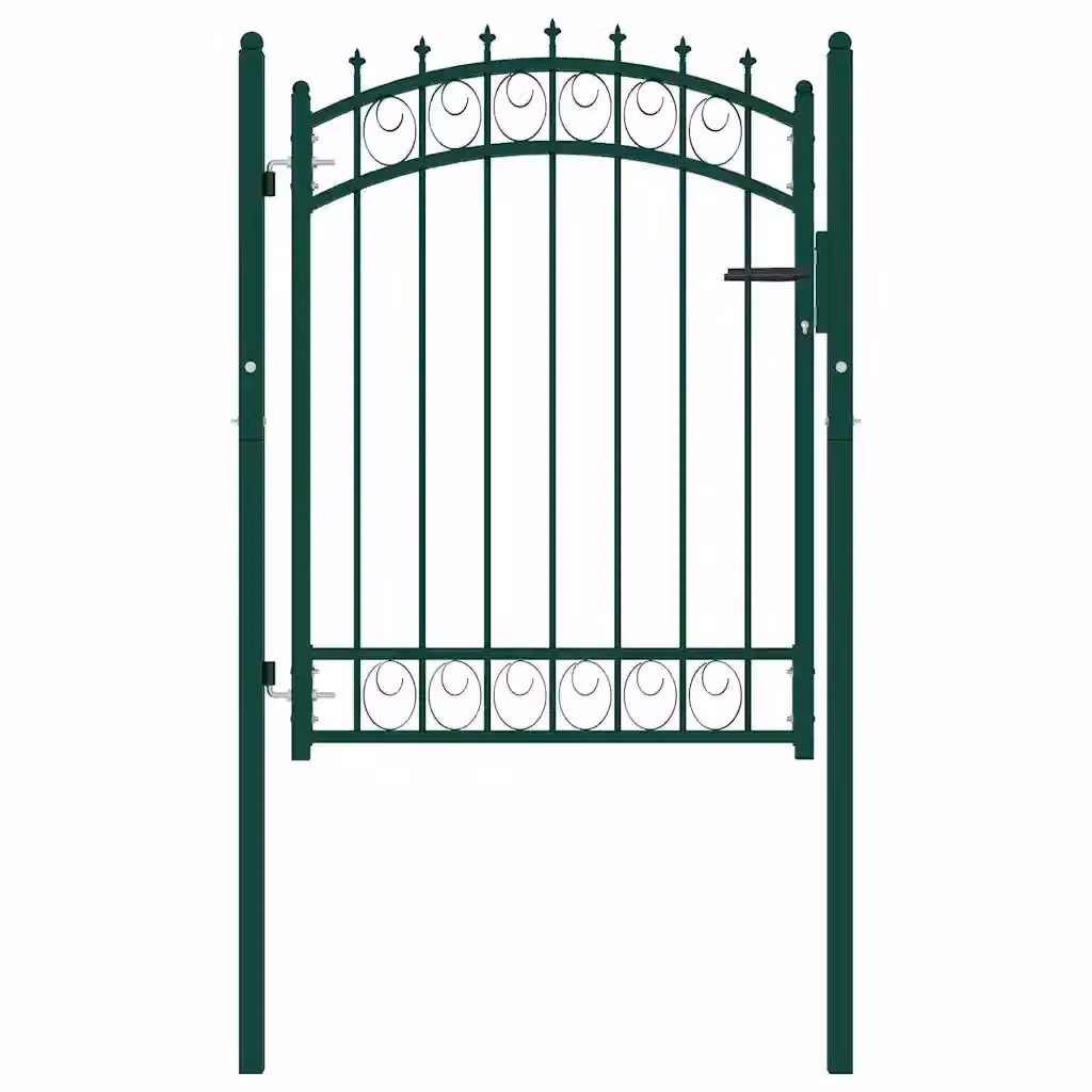 Cancello singolo a battente vidaXL in acciaio verde L: 104 cm, H: 109,5 cm – 2
