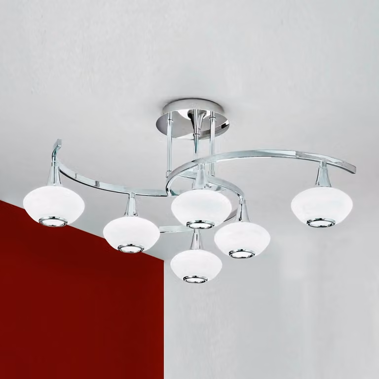 ORION Plafoniera soffitto Lia, dimmerabile, Cromo / Argento, Soggiorno / Sala da pranzo, Metallo, Moderno, Plafoniera