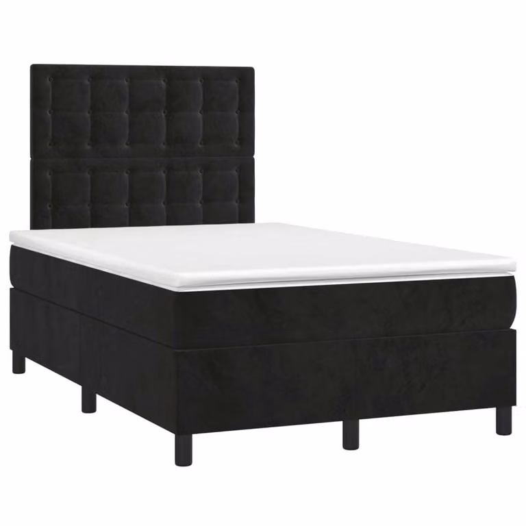Maison Exclusive - Letto boxspring con materasso nero 120x190 cm velluto