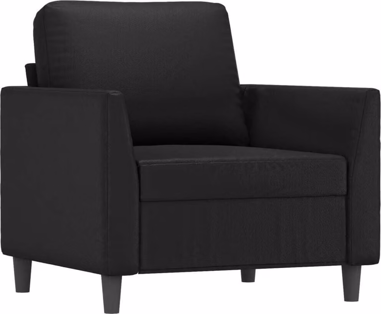 Poltrona Nera 60 cm in Pelle finta