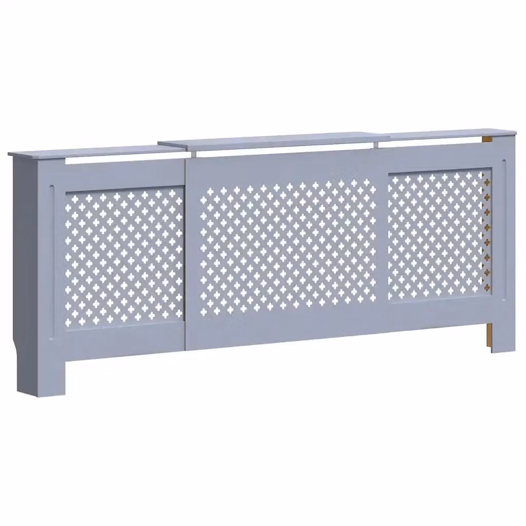 Copertura per radiatore vidaXL in MDF grigio, L: 205 cm, H: 81,5 cm, P: 20,5 cm – 2