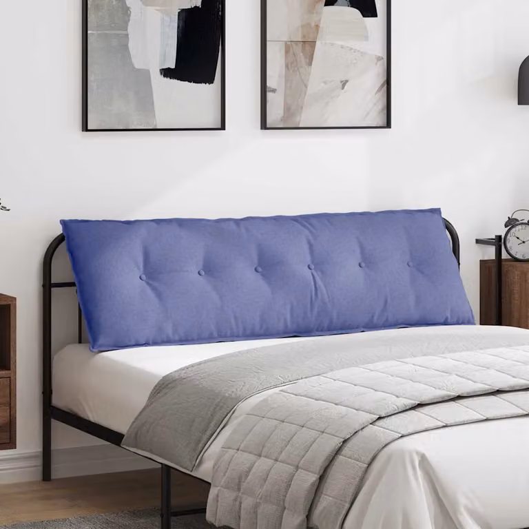 Cuscino per schiena ergonomico vidaXL in tessuto blu jeans, L 160 x P 19 x H 50 cm