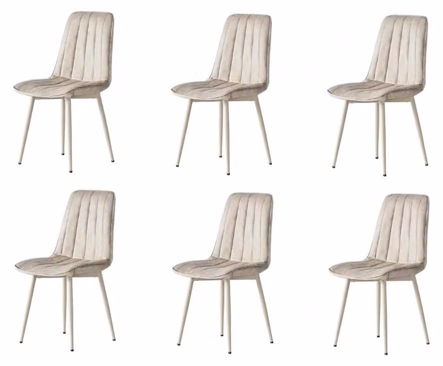 Set di 6 sedie beige: comode, moderne, eleganti, morbide, classiche