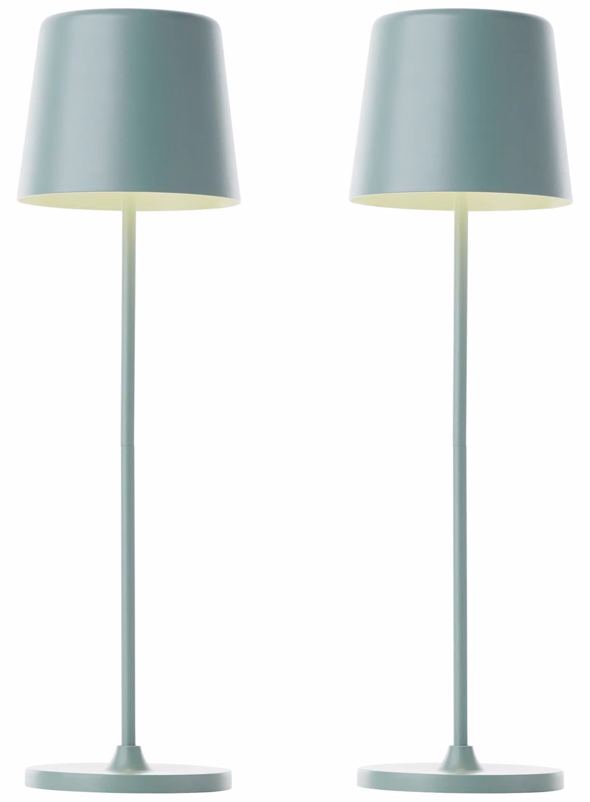 BRILLIANT Lampada da tavolo ricaricabile a LED Kaami, 2 W, 310 lm, 3000 K, verde iceberg, set da 2