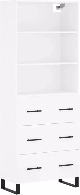 Credenza | Madia | Buffet da pranzo | Armadio da pranzo Bianca 69,5x34x180 cm in Legno Multistrato