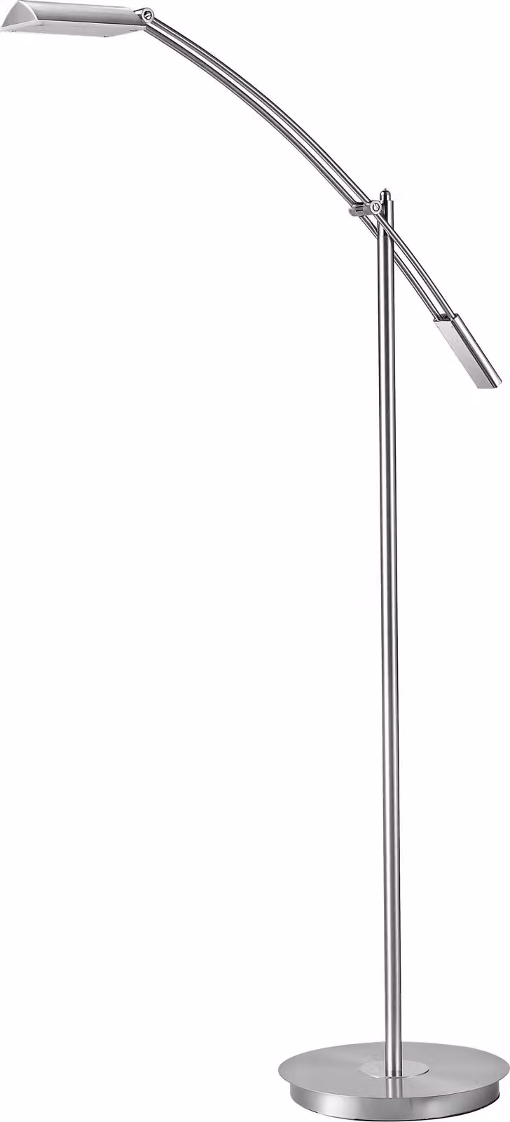 Lampada da terra LED dimmerabile, orientabile, altezza 126 cm, argento