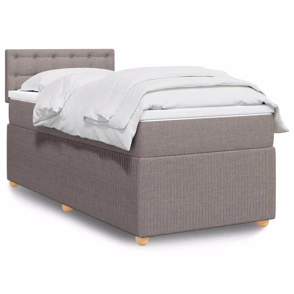 vidaXL Letto Ibrido con Giroletto a Molle e Materasso in Tessuto, L/P/H: 90 x 190 cm