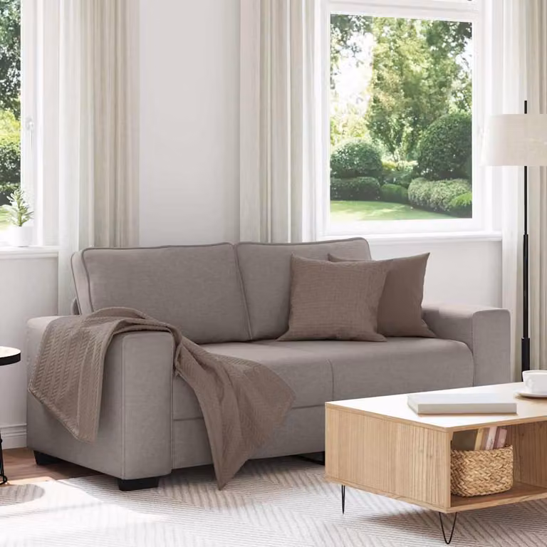 Divano a 2 posti vidaXL in tessuto moderno, colore beige/grigio, L: 180 cm, P: 77 cm, H: 82 cm