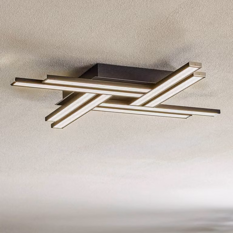 Plafoniera a LED Largo Domiluce, Nero, Soggiorno / Sala da pranzo, Alluminio, Moderno, Plafoniera LED