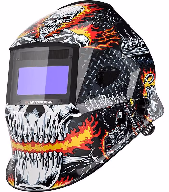 Casco da saldatura, ad oscuramento automatico, alimentato a energia solare, confezione da 1 pezzo