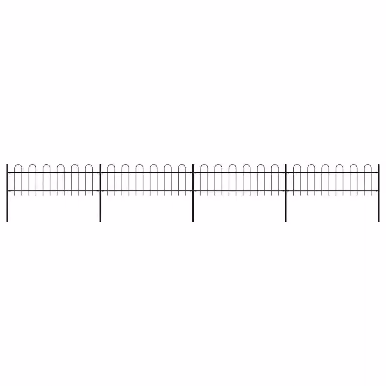 Recinzione da giardino vidaXL in acciaio con parte superiore ad anello, colore nero, L: 671 cm, H: 60 cm