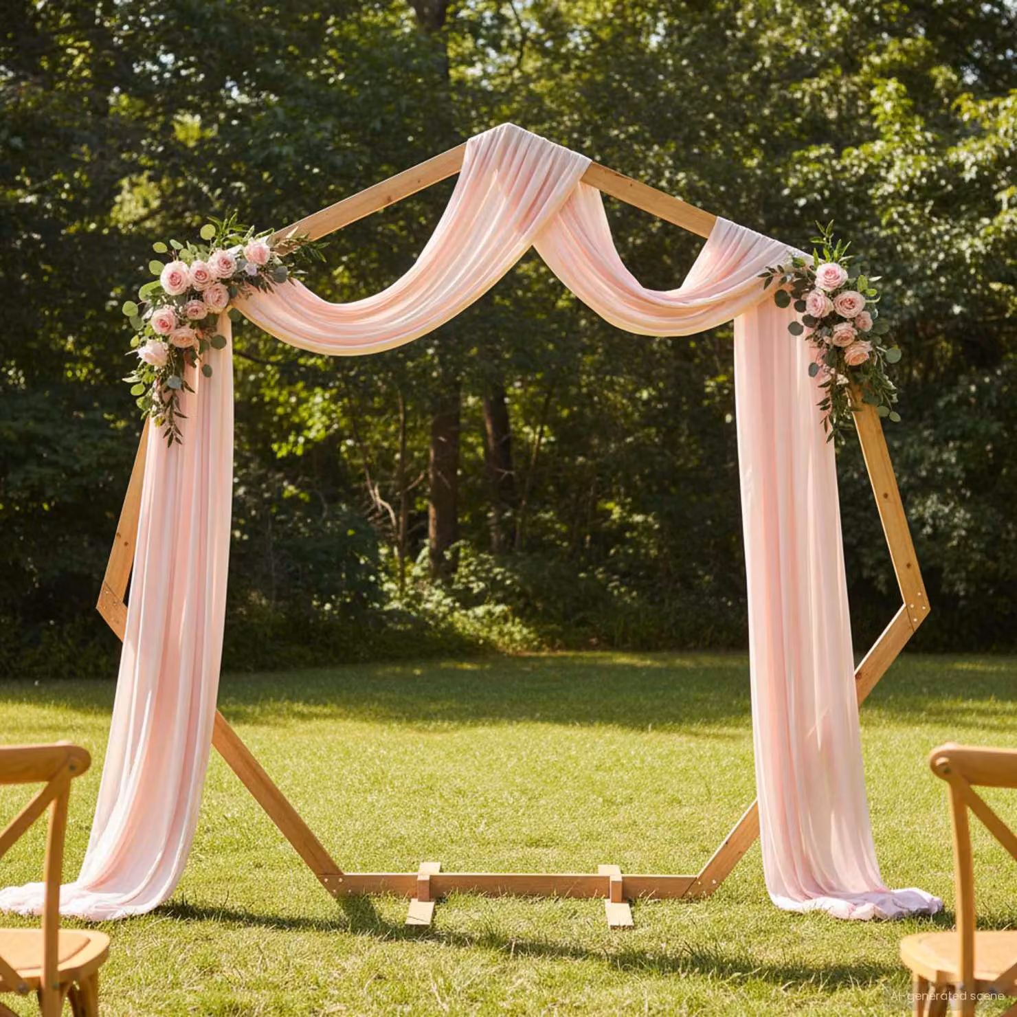 Arco nuziale moderno vidaXL in legno marrone e rosa L: 221 cm, P: 92 cm, H: 216 cm