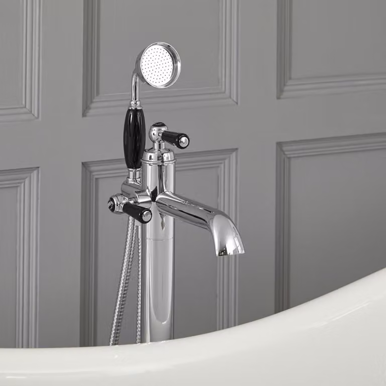Gruppo Vasca Freestanding A Leva Tradizionale Cromo/Nero - Elizabeth