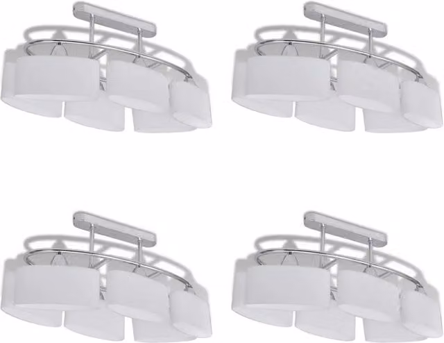 Lampade da Soffitto Ellissoidali 4 pz Paralume in Vetro E14 CFW5800608
