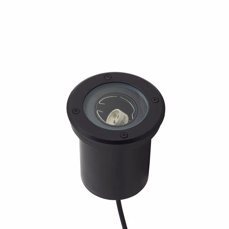 Lindby lampada da incasso a pavimento Cliff, Ø 13 cm, rotonda, nero