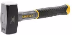 Mazzetta da muratore Stanley con testa piatta e manico in plastica nera, 1 kg