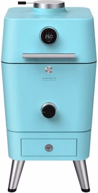 Kamado tecnologico all-in-one Everdure by Heston Blumenthal, colore Turquoise, L: 115 cm, P: 110 cm, H: 55 cm