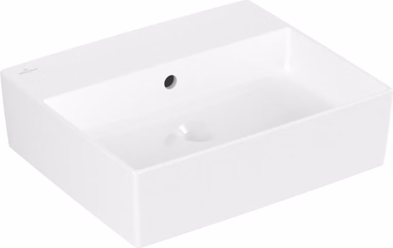 V&B Memento 2.0 lavabo da appoggio con sfioratore, bianco alpino C-plus, 50x42cm