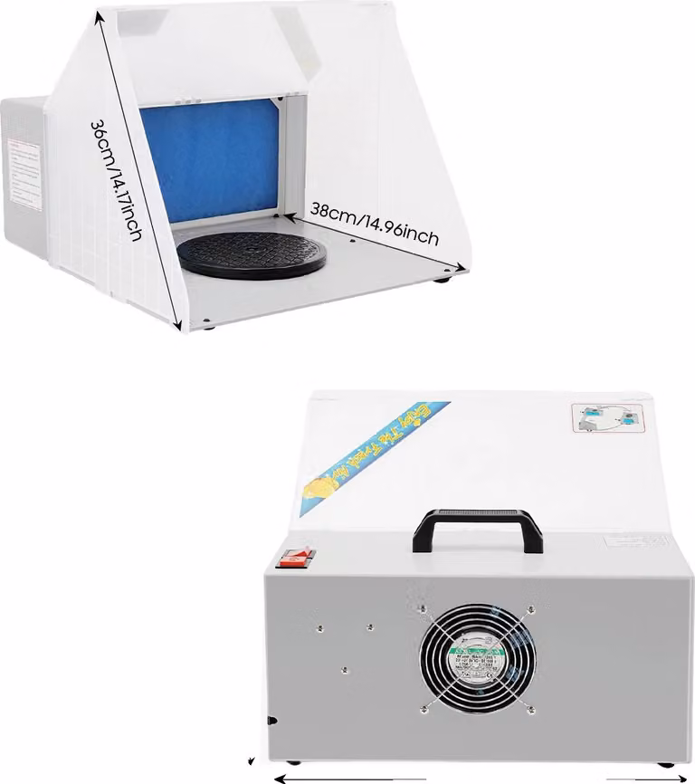 Cabina di verniciatura, design portatile, efficiente circolazione dell'aria, BIANCO