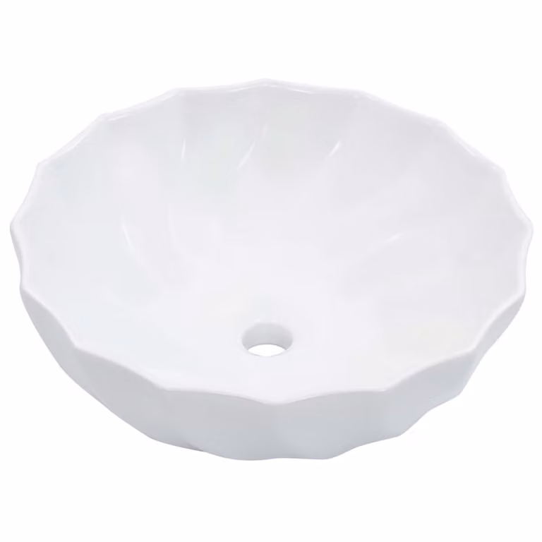 Lavandino 46x17 cm in Vetroceramica Bianco