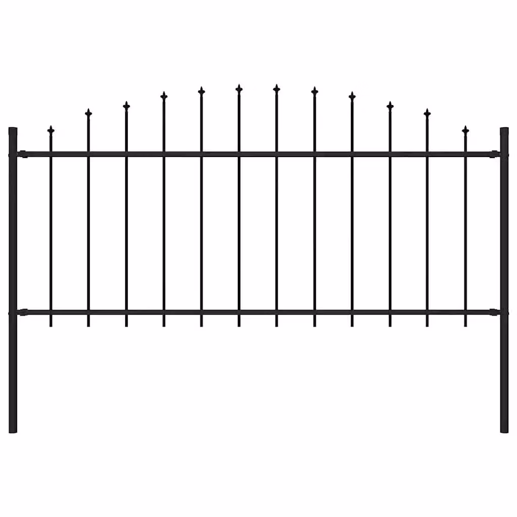 Recinzione da giardino vidaXL Woerden con punta a lancia in acciaio nero, H: 170 cm, L: 75 cm