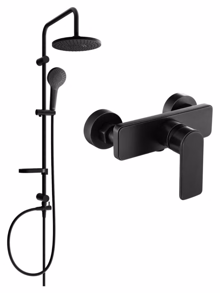 Mexen Lynx Erik set doccia esterno con soffione e miscelatore doccia, nero - 745940205-70