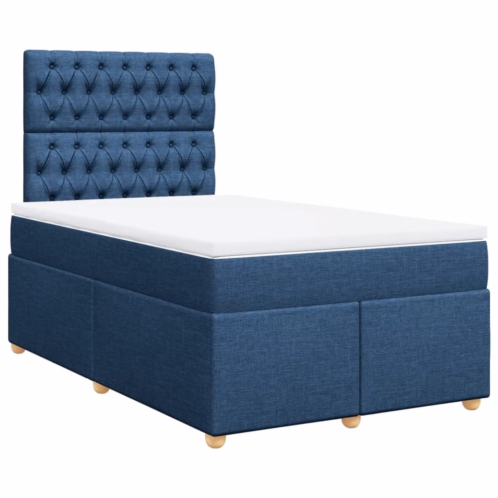 Giroletto a Molle con Materasso Blu 120x200 cm in Tessuto